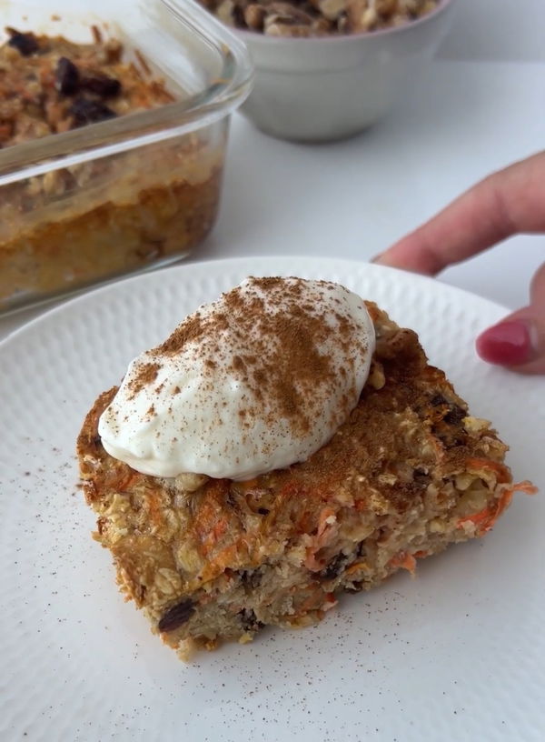 Carrot Cake Baked Oat Squares