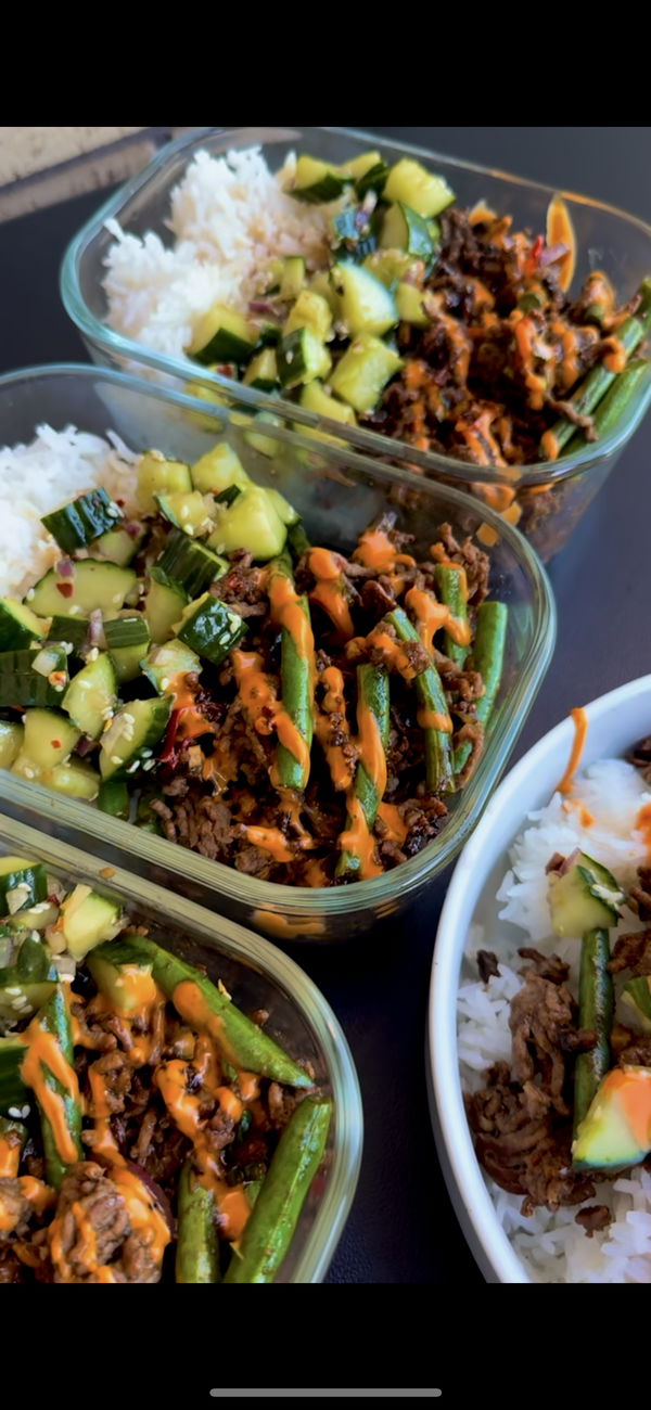 Sticky Beef & Cucumber Slaw