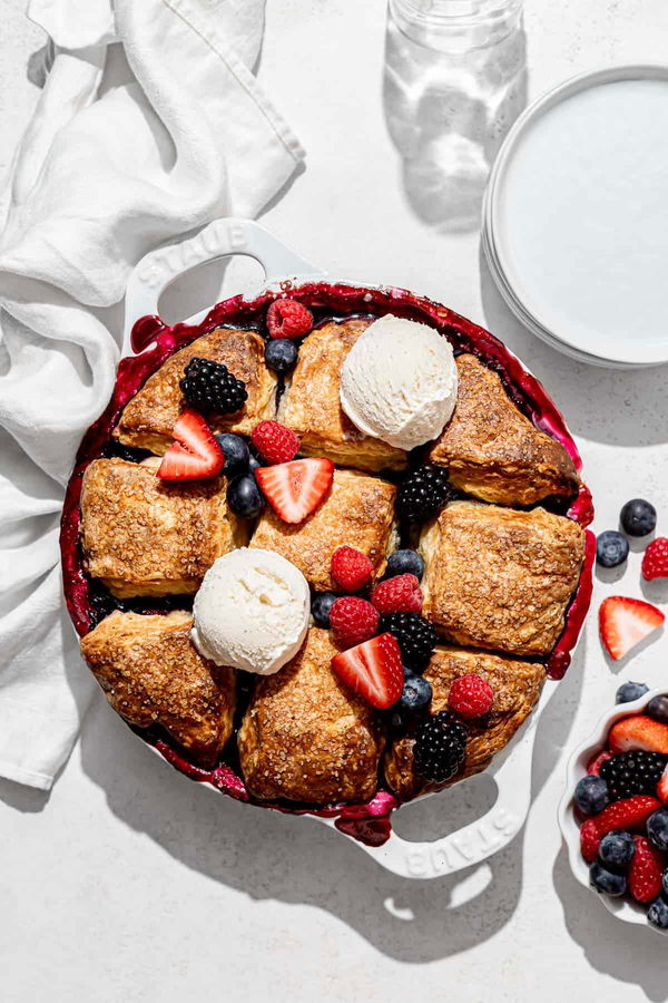 Mixed Berry Cobbler with Buttermilk Biscuits