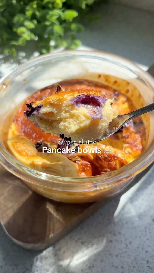 Super Fluffy Blueberry Pancake Bowl🥞