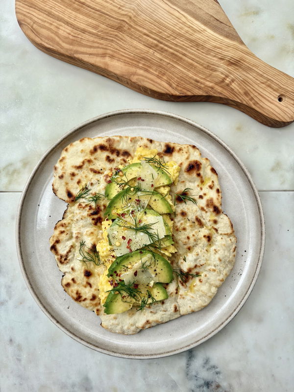 Egg, Avocado & Parmesan Flatbread Wrap