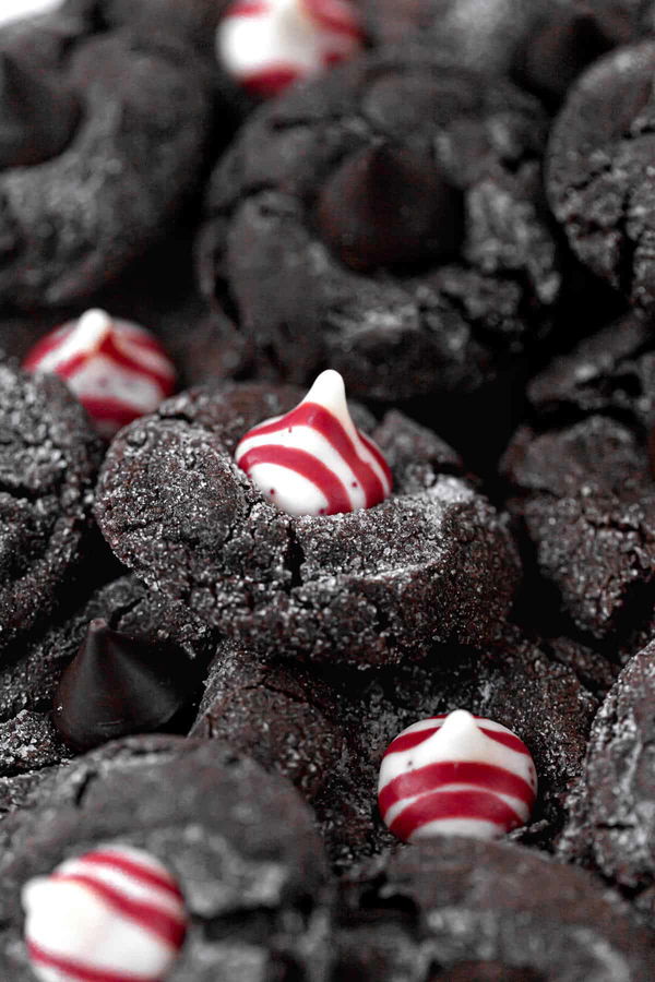 Chocolate Peppermint Kiss Cookies