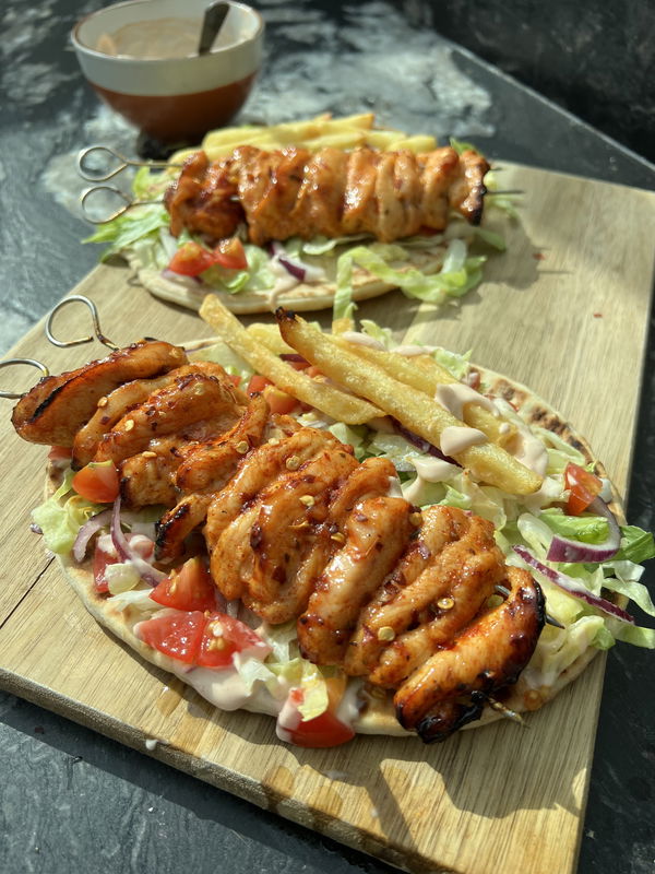 Hot Honey Chicken Kebabs