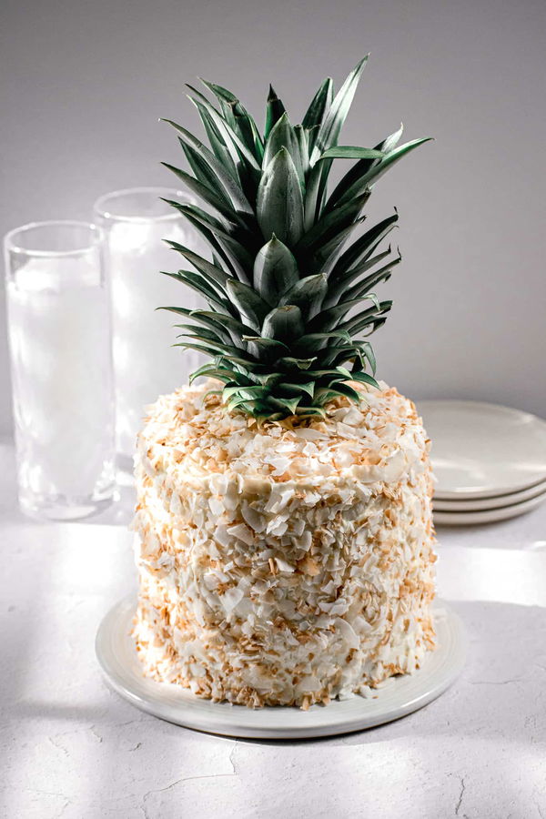 Piña Colada Cake with Coconut Swiss Meringue Buttercream