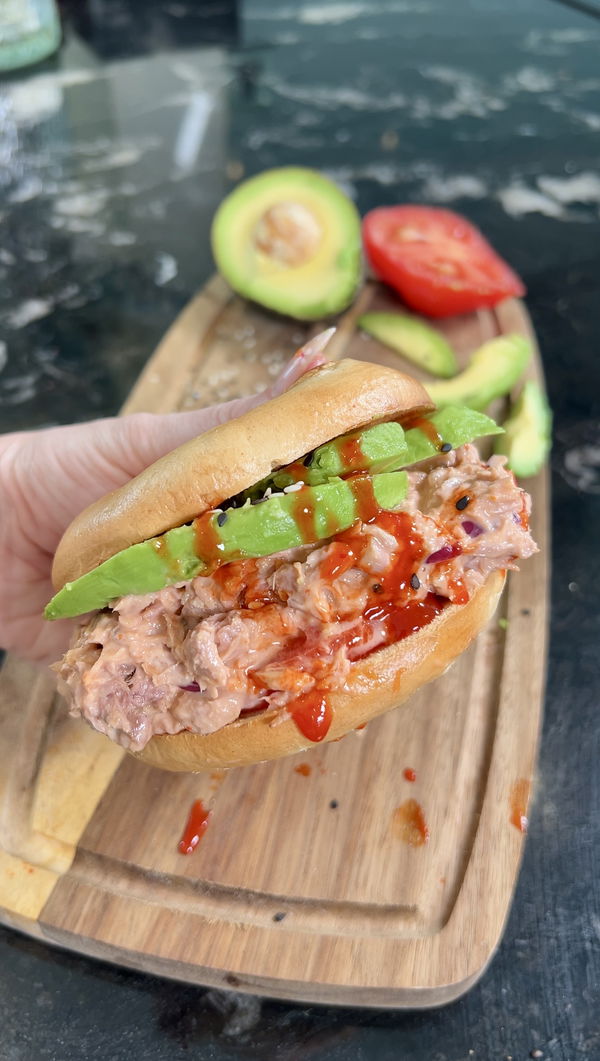 Spicy Tuna Avocado Bagels