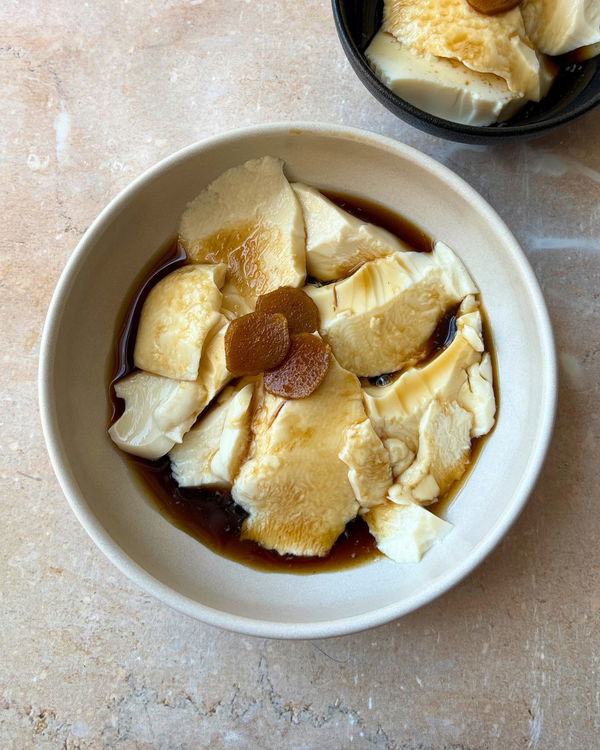 Dessert Tofu with homemade Ginger Syrup