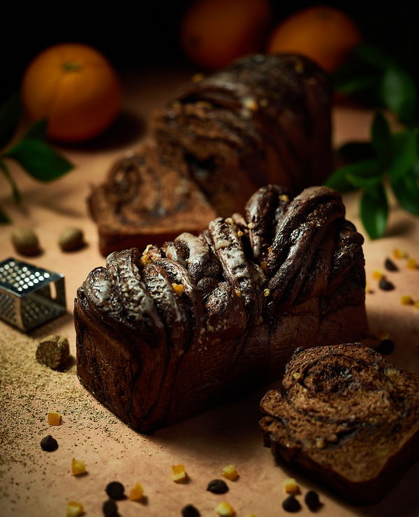 Chocolate Babkas with Candied Orange Peel