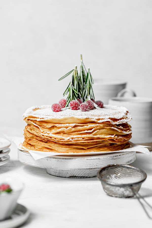 Maple Eggnog Crepe Cake