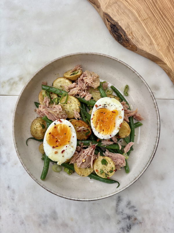 Crispy Potato Tuna Nicoise Salad