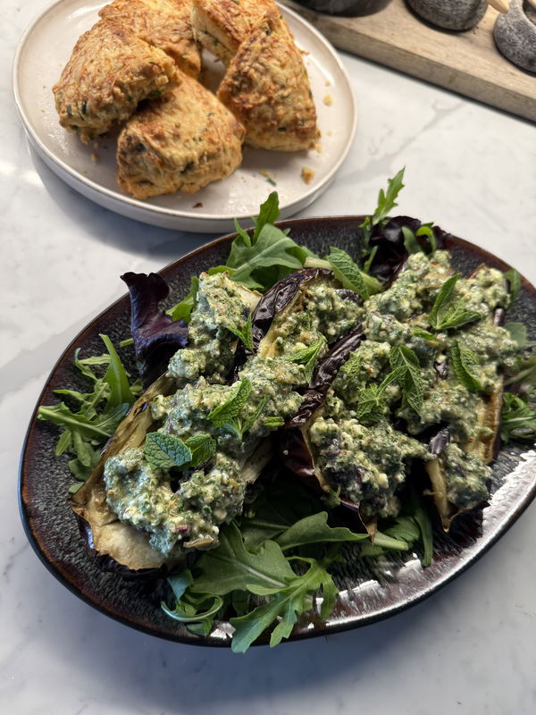 Aubergine, Feta & Mint Salad 🍆👌