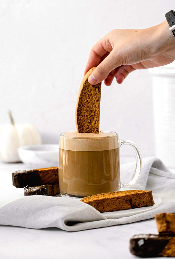 Chocolate Dipped Pumpkin Biscotti