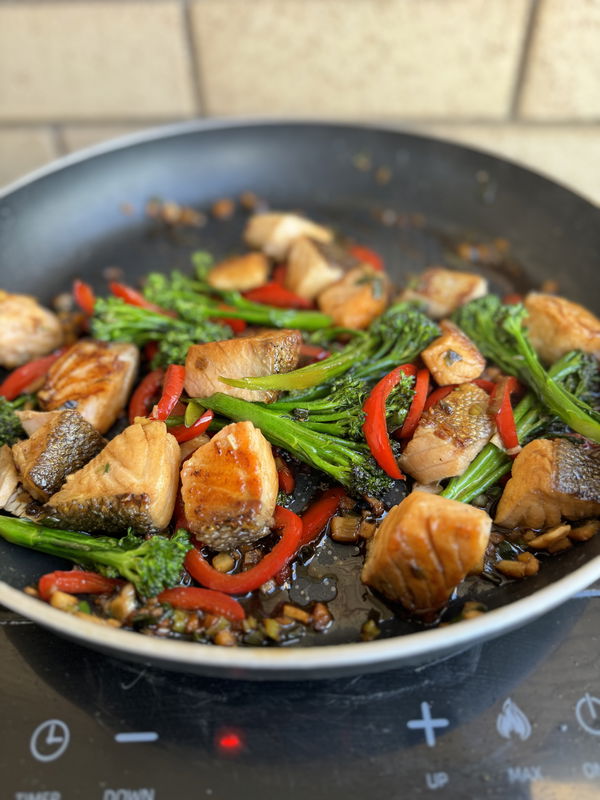 Ginger Salmon Stir Fry