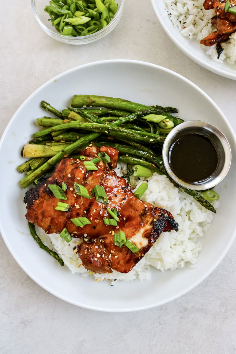 Sticky Asian Grilled Chicken & Asparagus