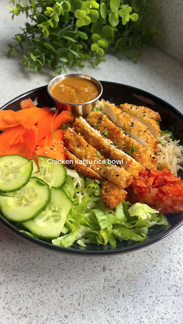 Katsu chicken rice bowl 🔥