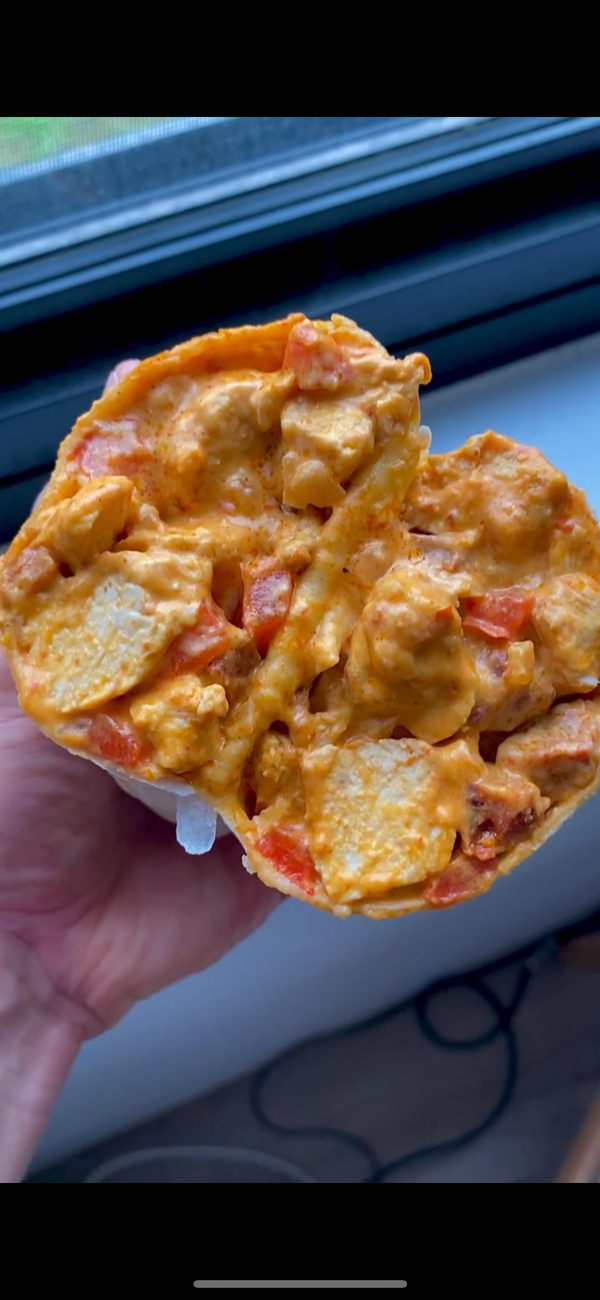 Cheesy Chorizo Chick' Burrito