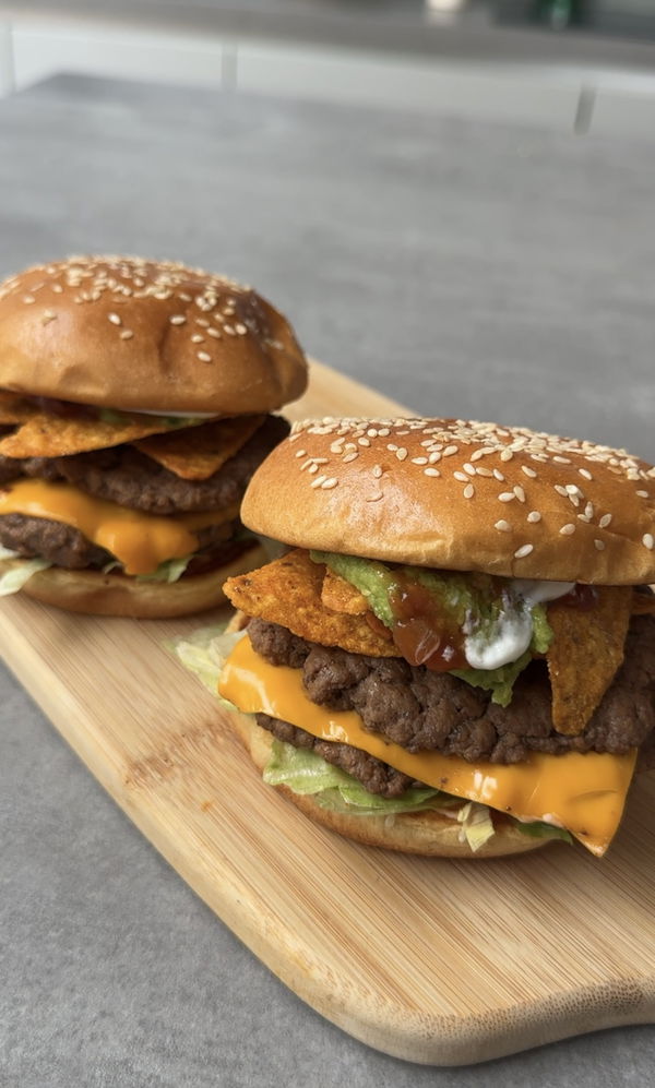 Nacho-style Double Smash Burgers