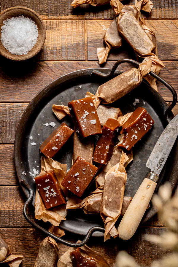 Chewy Salted Whisky Caramels