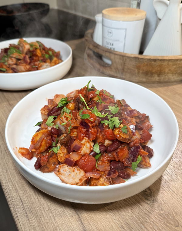 Smoky Veggie Sausage Casserole