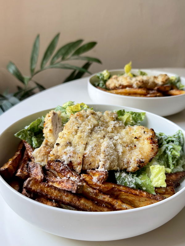 Chicken Caesar Salad & Fries