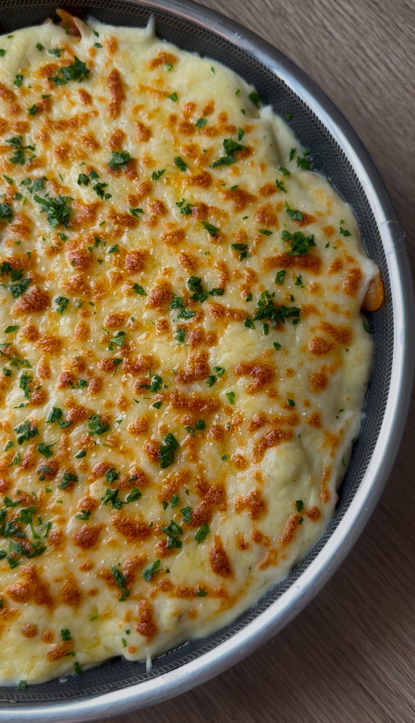 Bolognese Pasta Bake with a Garlic and Herb Béchamel