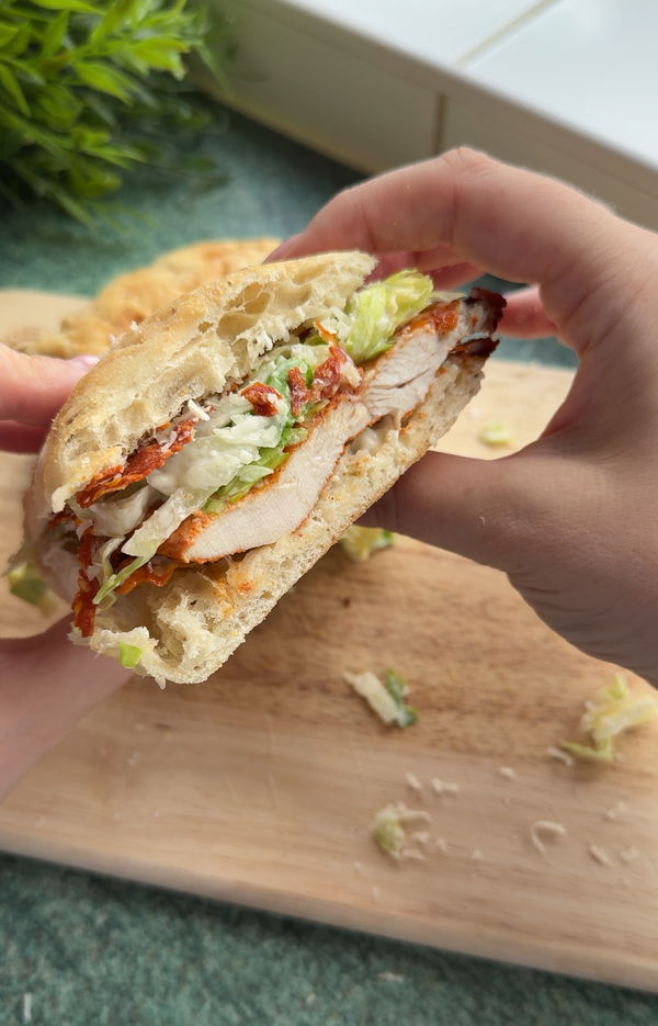 Chicken and chorizo Caesar sandwich