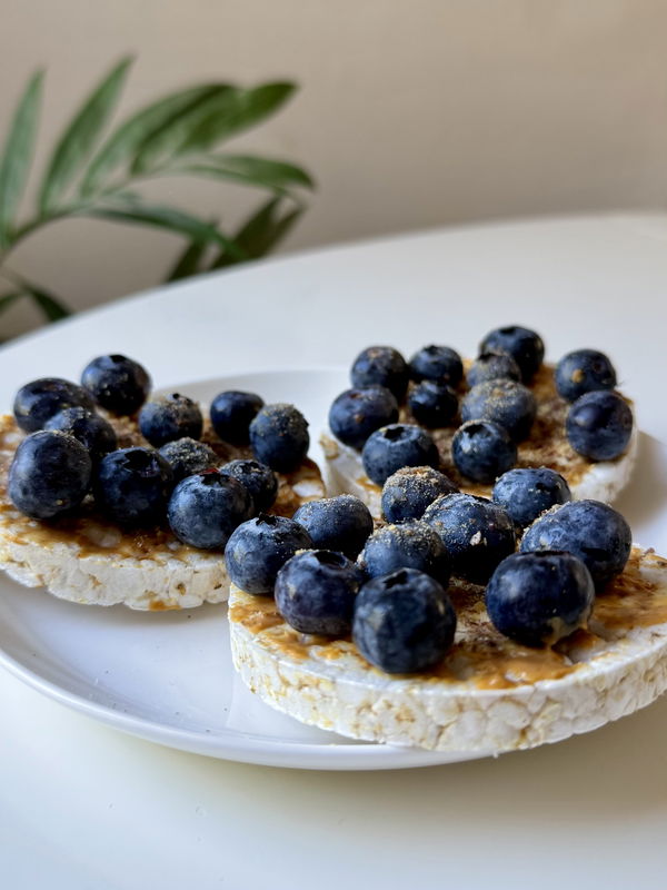 Blueberry Loaded Rice Cakes