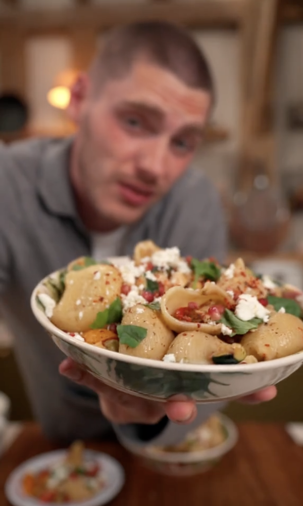 Chicken & Roasted Veg Pasta Salad with Sun-Dried Tomato Dressing