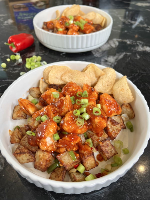 Crispy Honey Chilli Chicken with Salt & Pepper Potatoes