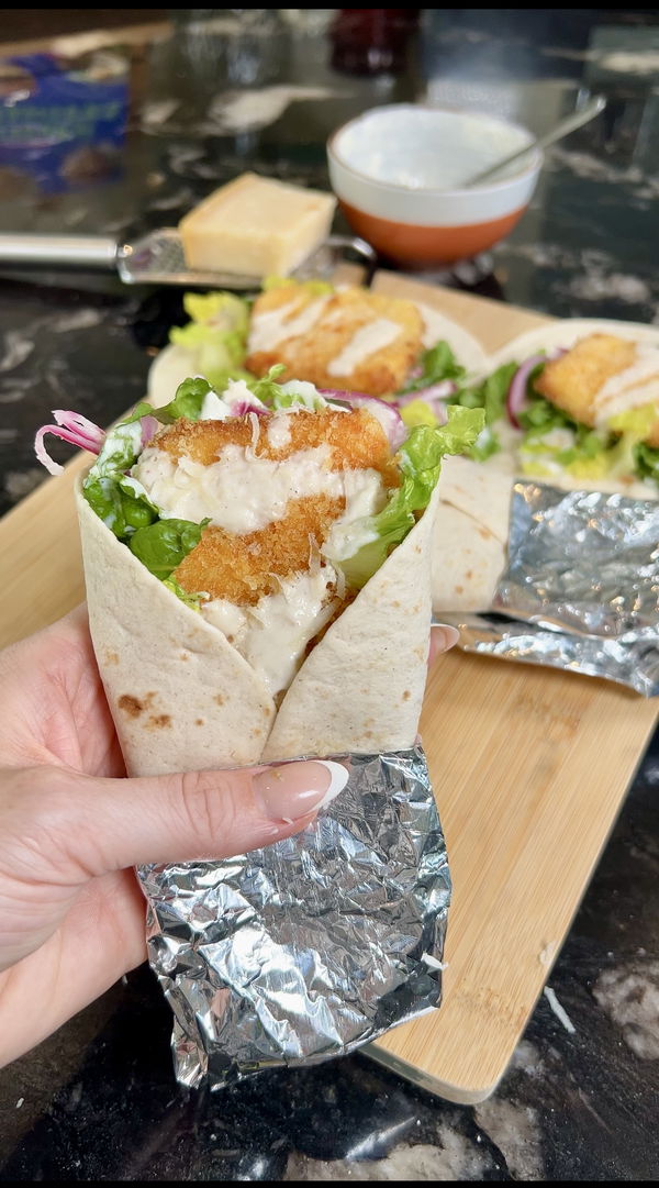 Crispy Parmesan Halloumi Caesar Mini Wraps