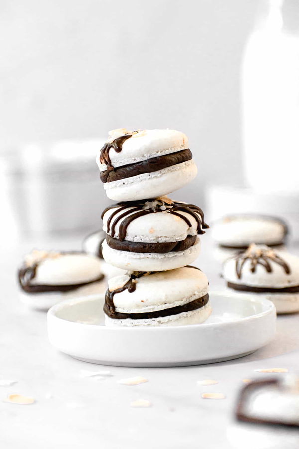 Almond Chocolate Coconut Macarons