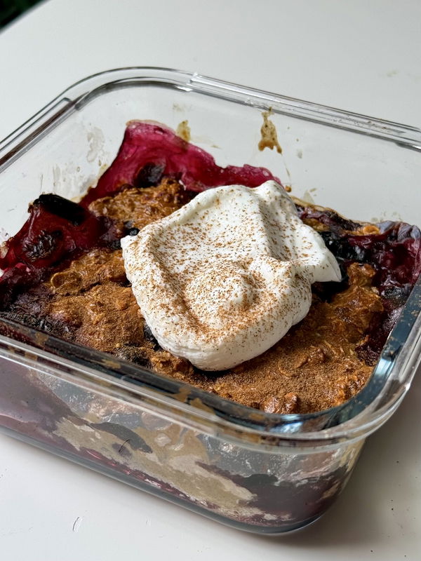High Protein Blueberry Crumble