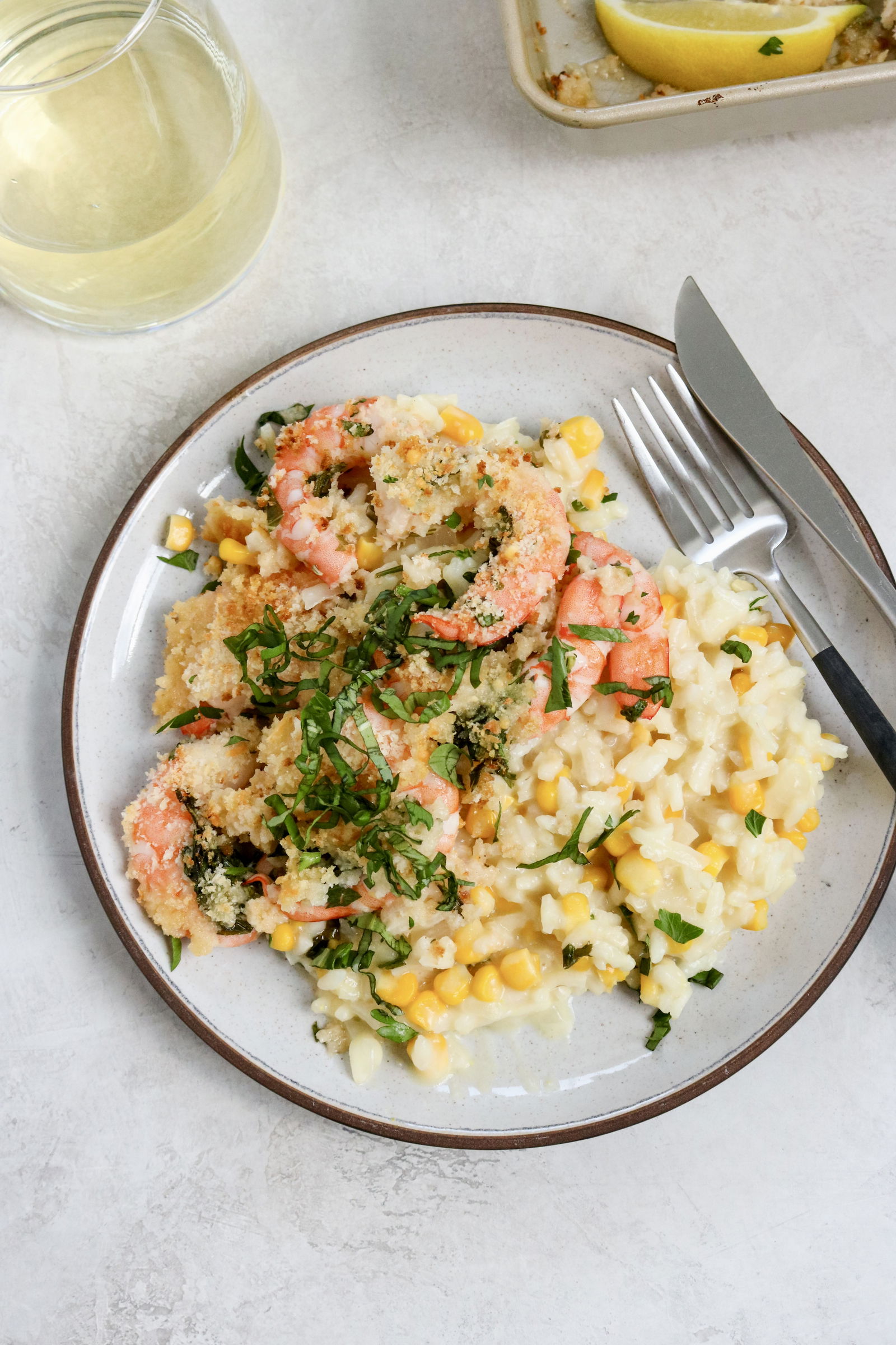 Shrimp Scampi Shrimp with Risotto