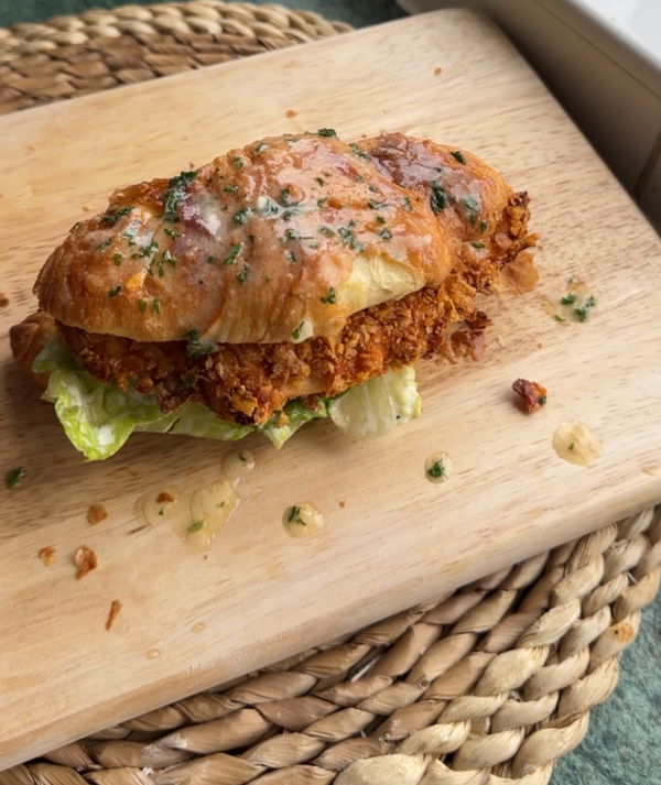Crispy Garlic Butter Chicken Croissants