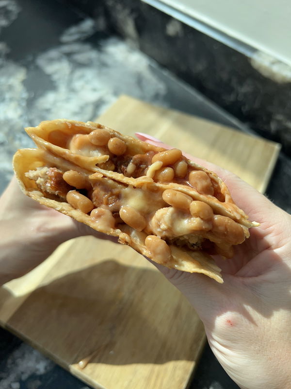 Sausage, Cheesy Bean Melt