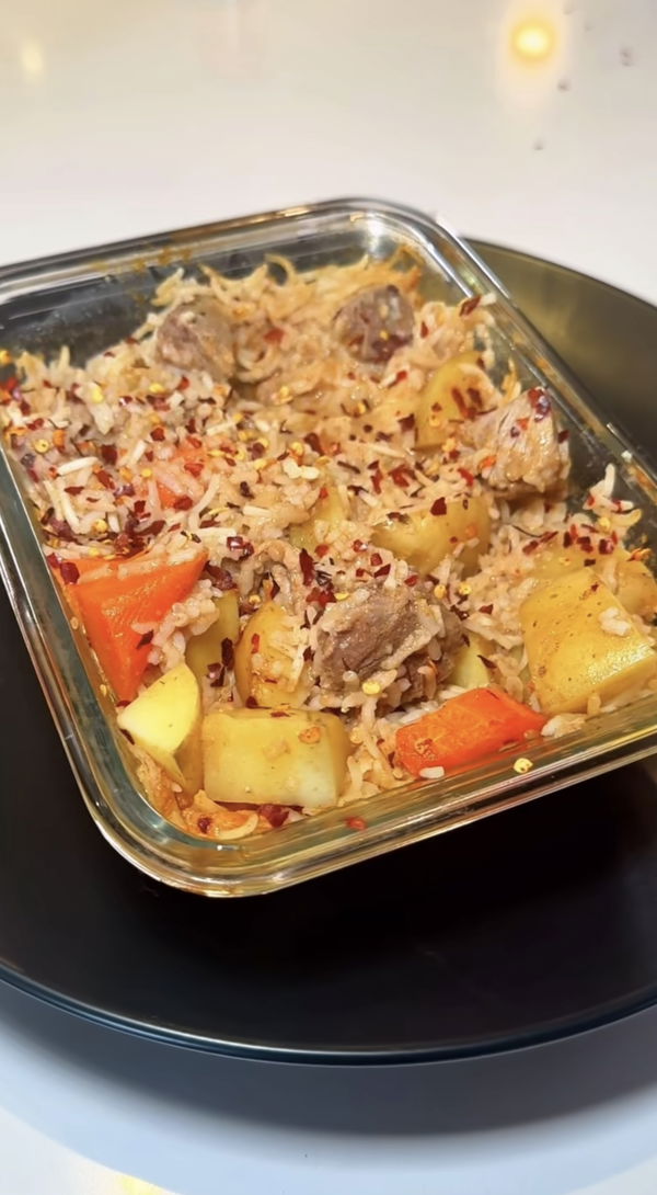 Beef Massaman Curry Glass bowl meal prep