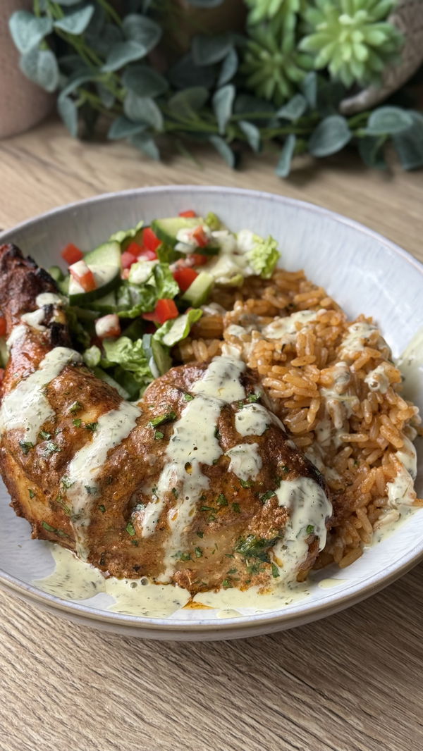 Garlic Butter Chicken Tikka and Rice