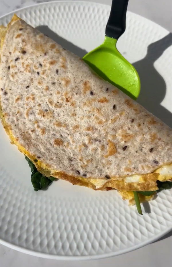 Spinach, Feta and Egg High Protein Wrap