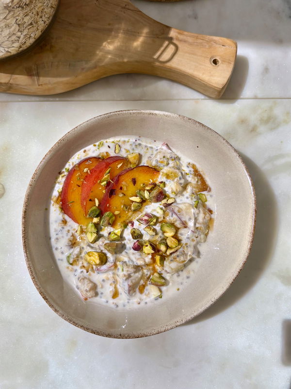 Peach & Pistachio Chia Breakfast Bowl