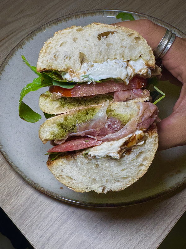 Prosciutto and Burrata ciabatta