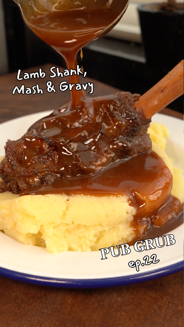 Lamb Shanks and Mash with Mint & Port Gravy
