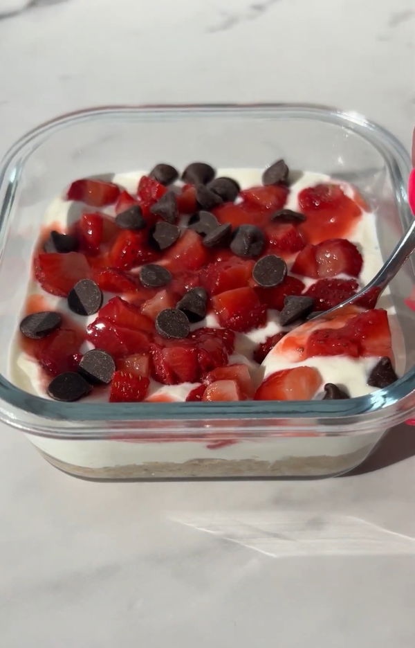 Strawberry and Chocolate Chip Overnight Weetabix