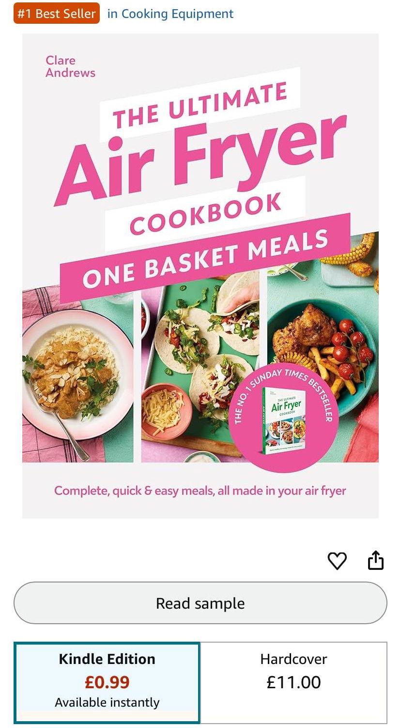 🔥 Just 99p! My Air Fryer Cookbook Is On Sale - Today Only!