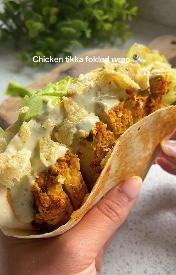 Chicken tikka folded wrap