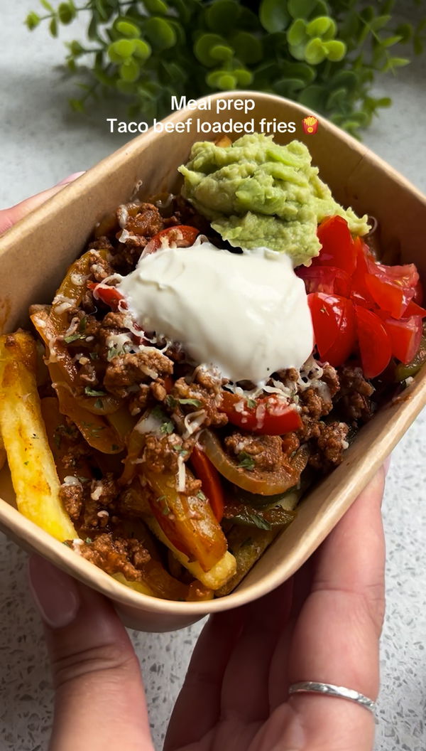 Meal prep taco loaded fries
