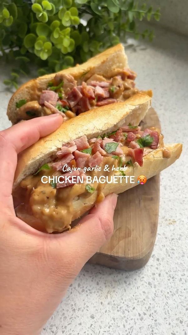 Cajun Garlic & Herb Chicken Bacon Baguette