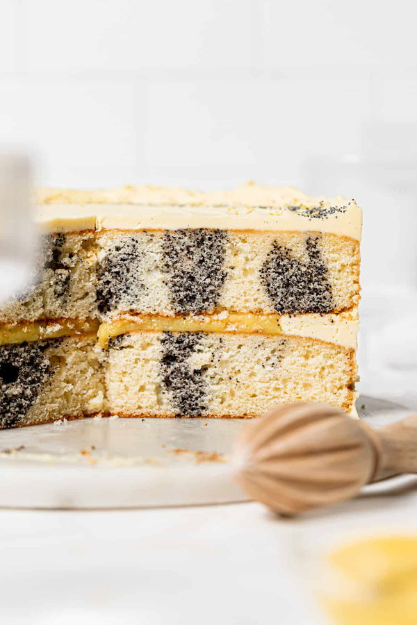 Poppy Seed Swirled Lemon Curd Cake