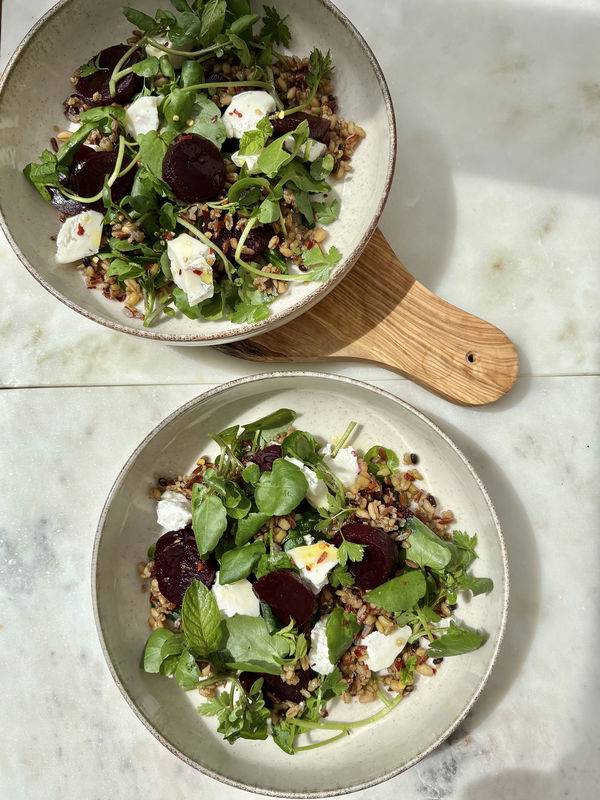 Beetroot, Goats Cheese & Grain Salad
