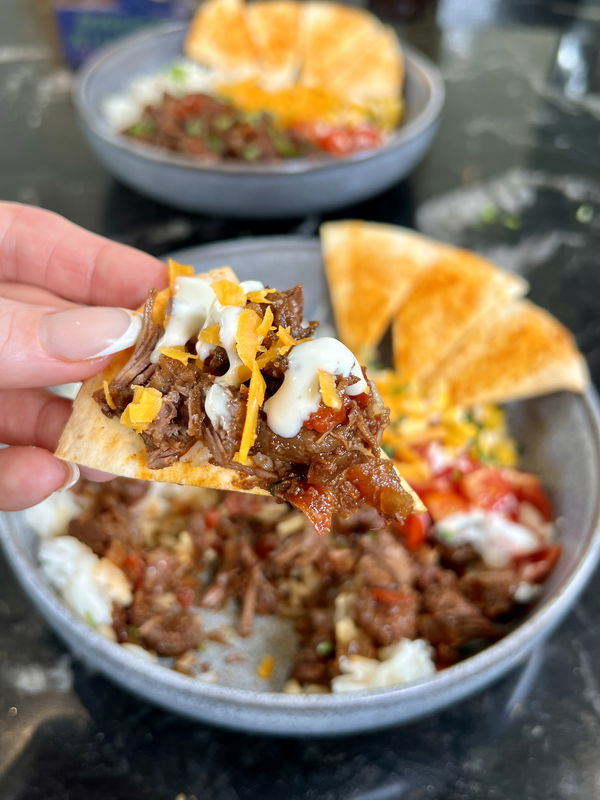 Slow Cooked Honey BBQ Beef Burrito Bowl