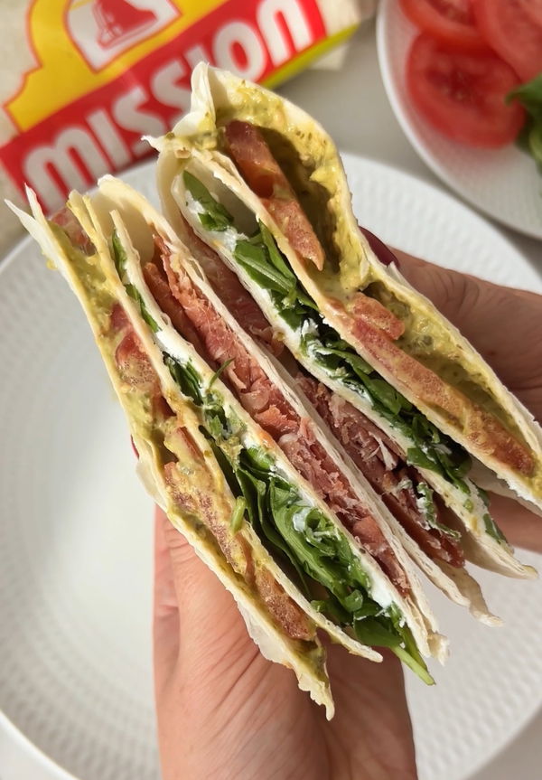 Pesto, Prosciutto & Goats Cheese Wrap