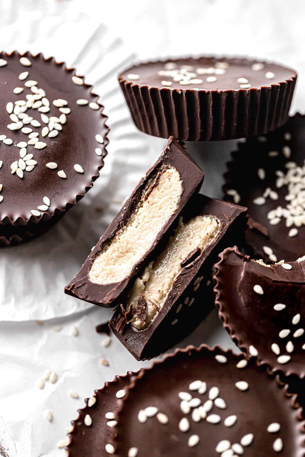 Dark Chocolate Tahini Cups